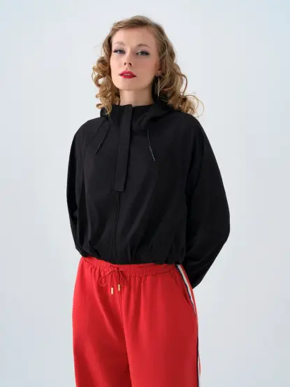 Oversize Kadın Yağmurluk (Siyah)