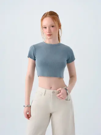 Crop Kadın Tshirt K.kol