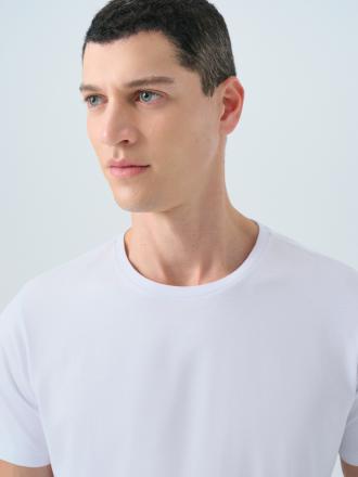 Regular Fit Erkek Tshirt K.kol (Beyaz) Thumbnail